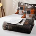 thumbnail image 4 of Erosebridal Grunge Square Twin Quilt Set for Women Men, Abstract Block Print Twin Coverlet Set, Orange, 2 Pieces, 4 of 7