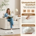 thumbnail image 6 of YODOLLA Oversized Accent Chair with Storage Ottoman , Single Sleeper Sofa Armchair with 3 Pillows, Lounge Sofa Bed in White, 6 of 9