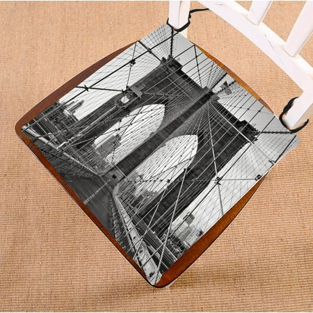 

YKCG Brooklyn Bridge New York Black and White Seat Cushion Chair Cushion Floor Cushion Twin Sides 20x20 inches