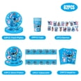 thumbnail image 4 of Decoraciones para fiesta de cumpleaños de Disney Stitch, vajilla con temática azul y rosa, vasos de papel, platos y manteles de Lilo y Stitch para niños, 4 of 5