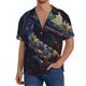 thumbnail image 1 of Balery Colorful Patterned Snake Camisa Casual de Manga Corta con Botones para Hombre, Texturizada, Estilo Cubano, para Playa, Verano-Large, 1 of 5