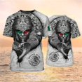thumbnail image 1 of Camiseta con estampado de bandera nacional de México para hombre, camiseta de manga corta con patrón de águila 3D, camiseta de gran tamaño, ropa de calle de ocio con cuello redondo, 1 of 4
