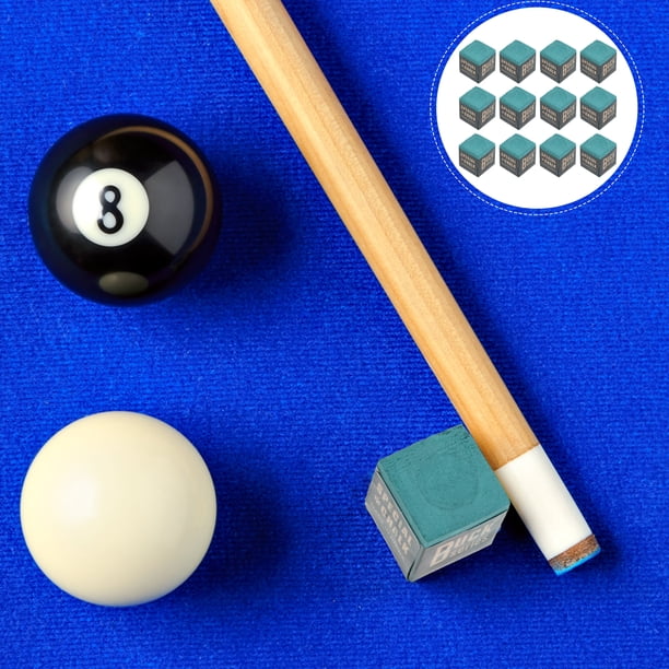 Poudre De Billard Bleue (6 Pièces) + Couvre-chefs Cuir Blanc (6) – Pour Entretenir Et Protéger Votre Queue, Améliorer La Friction