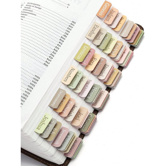 5 Sheets/75pcs Cross Design Bible Index Tabs Colorful Bookmarks- Perfect Gift For Book Lovers And Readers!
