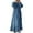 Blue, variant on Womens Abaya Long Sleeve Dress Prayer Clothes Casual Kaftan