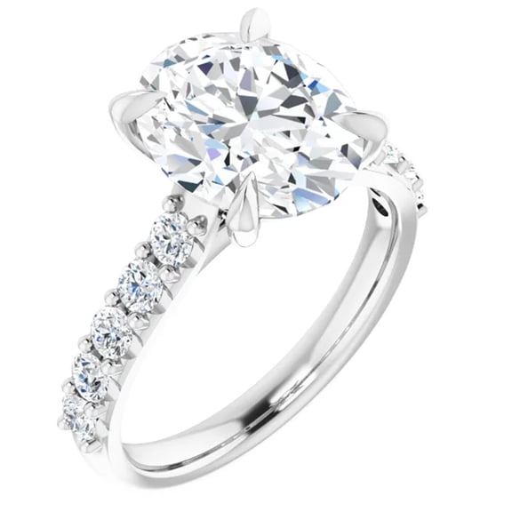 Oval Cut Lab Diamond Engagement Ring 3.36 Carats