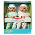 thumbnail image 4 of Melissa & Doug Mine to Love Twins Sebastian & Sofia 15” Medium Skin-Tone Boy and Girl Baby Dolls with Rompers, Caps, Pacifiers, 4 of 10