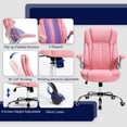 thumbnail image 6 of HESL Office Chair with Flip-Up Arms, Big and tall Office Chair with Rocking Mode, Desk Chair, Pink, 6 of 7