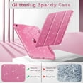 thumbnail image 4 of Slim Case for iPad (A16) 11th Generation 11 Inch (2025), iPad 10th Generation 10.9 Inch (2022) - Glittering Sparkly Shockproof Cover with Shiny Clear Back Shell & Pencil Holder, Pink, 4 of 9