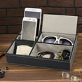 thumbnail image 3 of Mens Valet Tray Nightstand Organizer with 5 Compartments Large Nightstand Organizer Tray Valet Dresser Box Bedside Table Organizer, 3 of 9