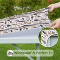 thumbnail image 6 of Colorful Boho Floral Square Tablecloth 34x34 Inch with Elastic Hem for Table Protection, 6 of 6