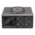 thumbnail image 1 of 8 Port USB Charger Station, 140W Desktop Fast Charging Hub with 4 Quick Charge 3.0, 4 PD Port, 15W Magnetic Wireless Charging, LCD Color Display, for Phones Laptops Tablets, 1 of 7
