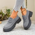 thumbnail image 4 of Fall Winter Women Chunky Platform Loafers, Faux Suede Buckle Slip‑On Shoes, Lug Sole Casual Shoes, 4 of 8