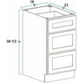 thumbnail image 6 of 3 Drawers Bathroom Vanity Base, Bathroom Drawer Storage RTA Shaker Cabinet, Maple Walnut, 18 inch, 6 of 9
