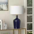 thumbnail image 5 of Evelyn&Zoe Sebago 25" Tall Table Lamp with Fabric Shade, Navy Blue/White, 5 of 6