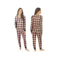 thumbnail image 3 of Cuddl Duds Women's 2 Piece Henley Sweater Knit Lounge & Sleep Set (Red Plaid, XL), 3 of 3
