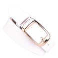 thumbnail image 4 of MUJERES Cinturón de cuero con estilo Cinturón con hebilla Cinturones Cinturón casual 1.1 "Ancho - Blanco única Soledad Cinturón de hebilla de un solo diente de mujer, 4 of 5