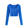 thumbnail image 4 of Ketyyh-chn99 T-Shirt pour Femmes Mode Tendance Ample Mignon à Manches Longues T-Shirt Col Rond pour Femmes Bleu,P, 4 of 5