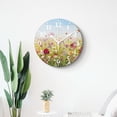thumbnail image 4 of 14 Inch Wall Clock Battery Operated Silent Clock Decorative for Office, Kitchen, Outdoor, Living Room，Oil Painting Flowers Beautiful Field Flowers Colorful, 4 of 4