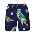 thumbnail image 5 of Rocae Astronaut Dinosaur and Space for Men's Swim Trunks Quick Dry With Two Side Pockets and One Lined Patch PocketX-Large, 5 of 9
