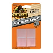 Gorilla Glue 1" Double-Sided Mounting Tape Squares, 24 Pre-Cut Pieces, Clear, Model 6068701