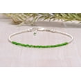 thumbnail image 2 of African Jade 2-2.5mm Round Shape Faceted Cut Beads 7 inch adjustable Silver Plated Clasp Bracelet for men, women, unisex. Link Chain Stacking Bracelet.|LINK_00040, 2 of 5