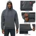 thumbnail image 3 of Men's Hoodies Pullover Geometric Texture Hoodie Long Sleeve Casual Drawstring Sweatshirts with Pocket Dark Gray XL, 3 of 8