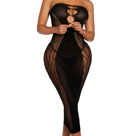 Midwennn Backless Cutout Jumpsuit Bodysuit Lace Lingerie Caged Sheer Leather Sheer Lingerie Robe for Women