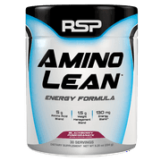 RSP Nutrition AminoLean Pre Workout, Fat Burner, Weight Loss, Amino Energy, Blackberry Pomegranate, 30s