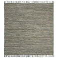 thumbnail image 2 of SAFAVIEH Vintage Leather Zharko Solid Braided Fringe Area Rug, Grey, 6' x 6' Square, 2 of 9
