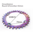 thumbnail image 4 of BUCKLOS 104BCD Chainring Narrow Wide MTB Chainring, Single Speed Round Oval AL7075 CNC Mounrtain Bike Chain Ring, 30-42T Chainwheel, 4 of 7