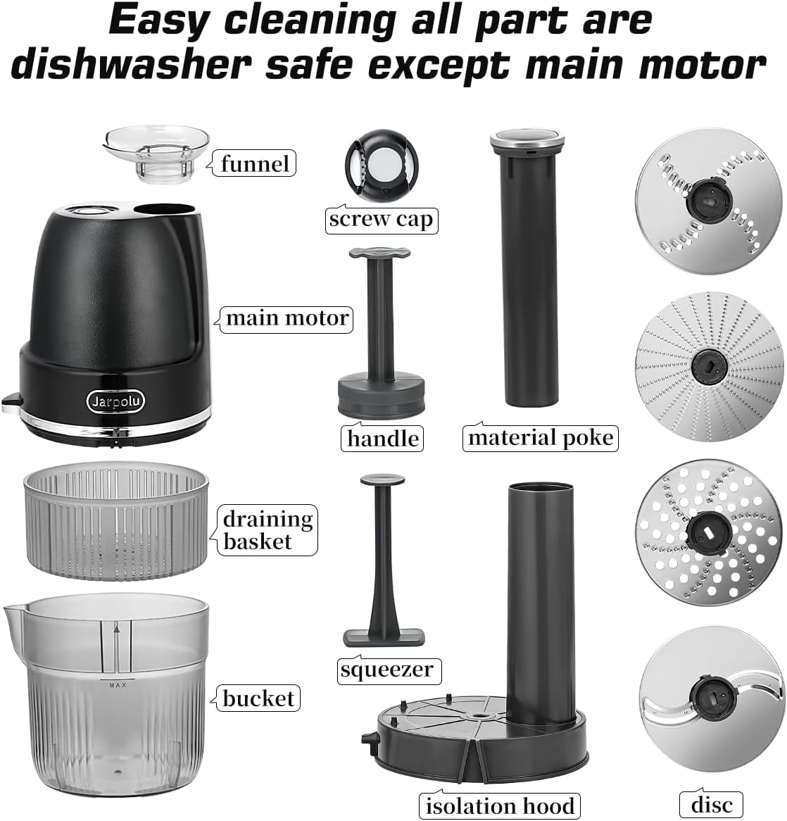 4 in 1 Electric Cheese Grater Multifunctional Food Processor for Vegetables Fruits Nuts