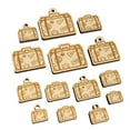 thumbnail image 1 of Travel Suitcase with Destination Stickers Wood Mini Charms Shapes DIY Craft Jewelry - No Hole - 12mm (26pcs), 1 of 7