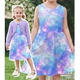 thumbnail image 6 of Lollipie Toddler Girl Sleeveless Dresses and Long Sleeve Ruffle Cardigan 2 Piece Fall Outfits for 2-7T, 6 of 7