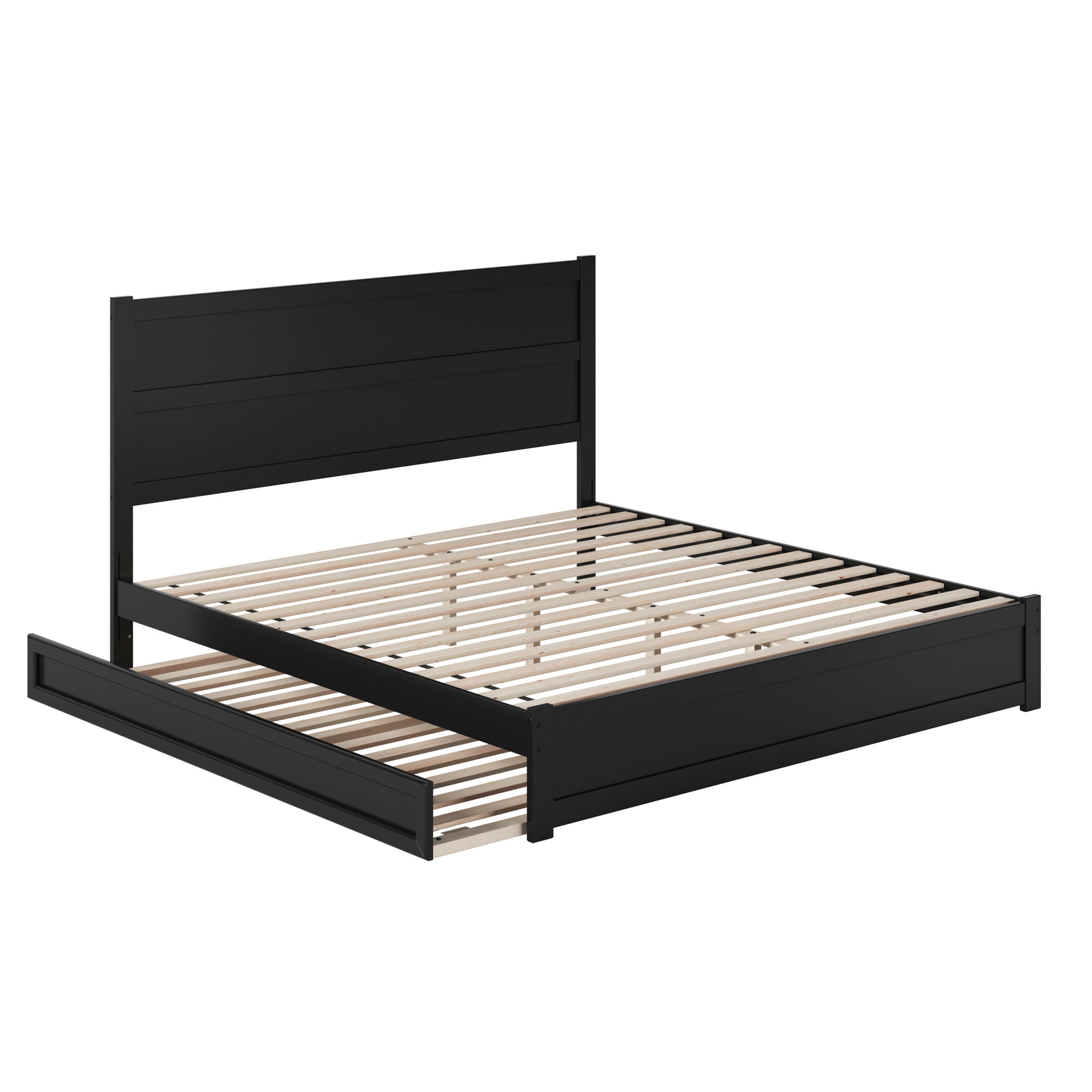 AFI Aveline King Platform Bed with Matching Footboard & Twin XL Trundle, Black