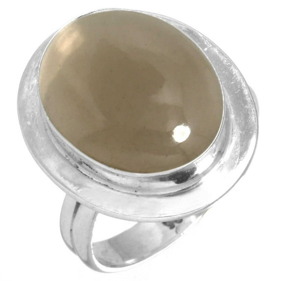 925 Silver Ring For Women - Men Brown Smoky Topaz Stone Silver Ring Size 7.5 June Birthstone Costume Silver Ring Size 7.5 Gift For Ladies On Cocktail Party 925 Silver Jewelry With Gemstone