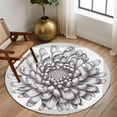 thumbnail image 3 of Round Area Rug 8 Ft, Vintage Chrysanthemum Washable Non-Slip Circle Carpet for Living Room/Bedroom, Elegant Floral Retro Art Collection Low-Profile Large Area Rugs for Indoor, 3 of 7