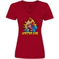 thumbnail image 3 of Inktastic Soccer Girl Superhero Women's V-Neck T-Shirt, 3 of 5