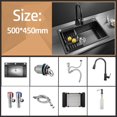 thumbnail image 1 of Multi-size Stainless Steel Kitchen Sink Single Bowl Nano Black Kitchen Fixtures Drain Kit Top Mount/Undermount, 1 of 5