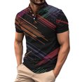 thumbnail image 1 of Camisas Casuales Impresas de Manga Corta Atlética con Solapa, Secado Rápido de Negocios Y Camisas de Trabajo para Hombres, 1 of 5