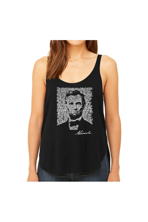 Women's Premium Word Art Flowy Tank Top - ABRAHAM LINCOLN - GETTYSBURG ADDRESS