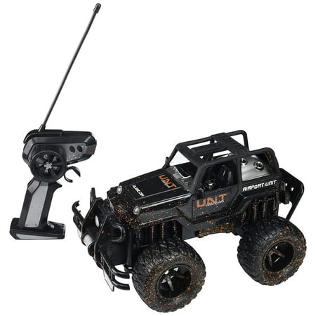 - Mud Monster Jeep Wrangler Convertible Electric RC Off-Road Truck 1:16 Scale RTR w/ Working Headlights, Custom Mud Splatter Paint Job (Colors May Vary)