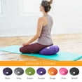 thumbnail image 2 of Sol Living Zafu Meditation Cushion Round Yoga Pillow Floor Cushions Lotus Pose Cotton Bolster Meditation Pillow Pouf - Meditation Accessories - 15" x 15" x 7" - Purple, 2 of 8