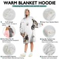 thumbnail image 5 of Wearable Oversized Blanket,Cartoon Corgi Dog and Footprints Wearable Blanket Hoodie for Adults,Cozy Hooded Blankets with Super Pockets,Super Warm Fuzzy Pullover for Women & Men, 5 of 6