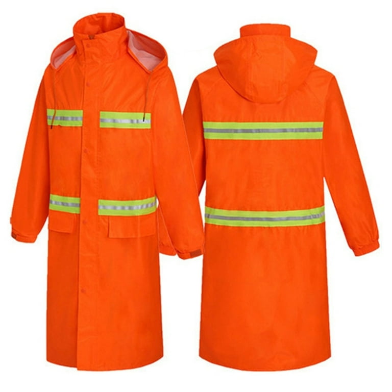AOOOWER Long Length Waterproof Rain Jacket Construction Work Rain
