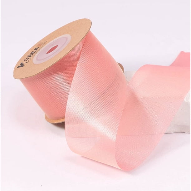 Zhuge Cinta de organza de 22 yardas, cinta transparente de polialgodón, cinta brillante para manualidades, para flores, ramos de flores, guirnaldas, envoltura de regalos de boda, B21