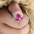 thumbnail image 2 of CHIRAGEMSJEWEL 12MM / 8 ct Pink Sapphire Engagement Ring, September Birthstone Women Diamond Jewelry Christmas Gift for Love, 2 of 7