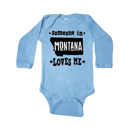 

Inktastic Montana Someone Loves Me Gift Baby Boy or Baby Girl Long Sleeve Bodysuit