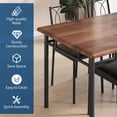 thumbnail image 4 of Space-Saving 5-Piece Dining Table Set for 4 – Farmhouse Style Wood Table with Upholstered Chairs, 4 of 8