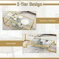 thumbnail image 6 of Infans 45'' Coffee Table Rectangular Tempered Glass Accent Table W/ Shelf Living Room, 6 of 6